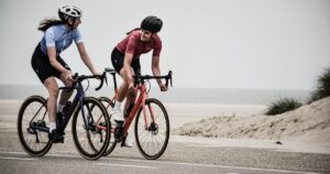 Homepage 13 Cyclist descending a mountain road on a road bike